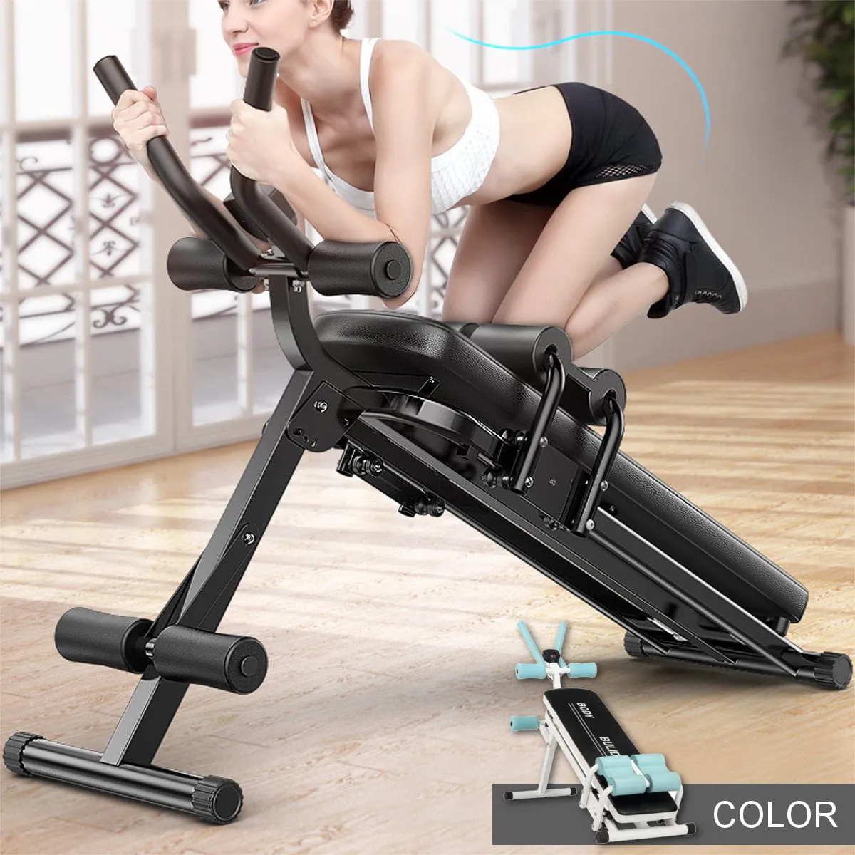Sit Up Bench, Incline Decline Bench w/ LCD Display Full Body Workout