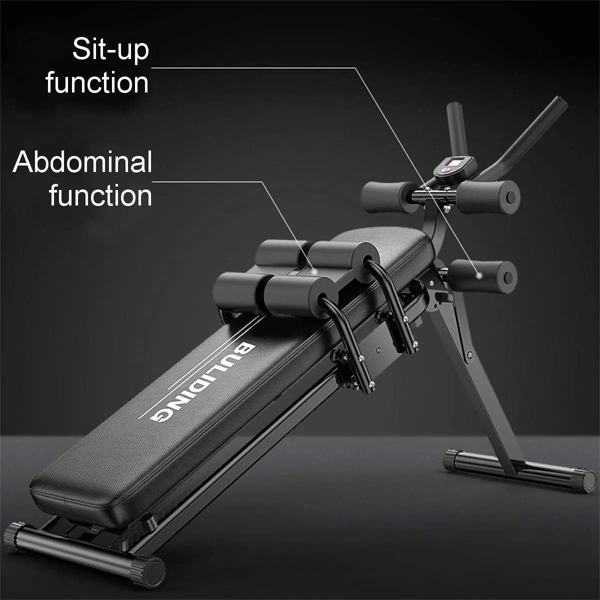 Sit Up Bench, Incline Decline Bench w/ LCD Display Full Body Workout
