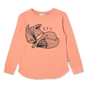 Sleepy Fox Tee - Apricot