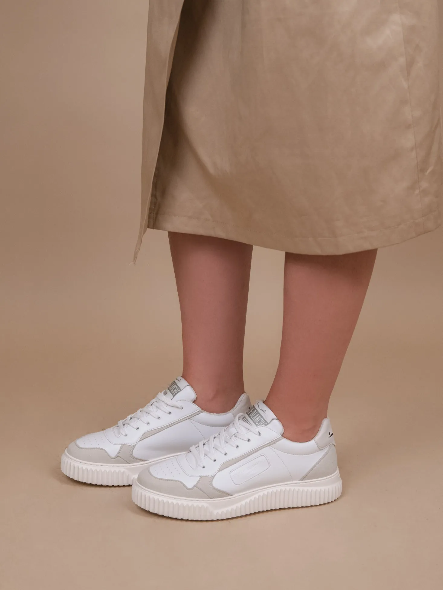 Sneakers in pelle Hybro city bianco beige