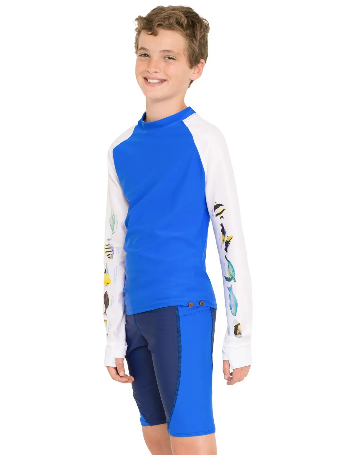 Snorkel Hawaii Fish ID Rash Guard - Royal