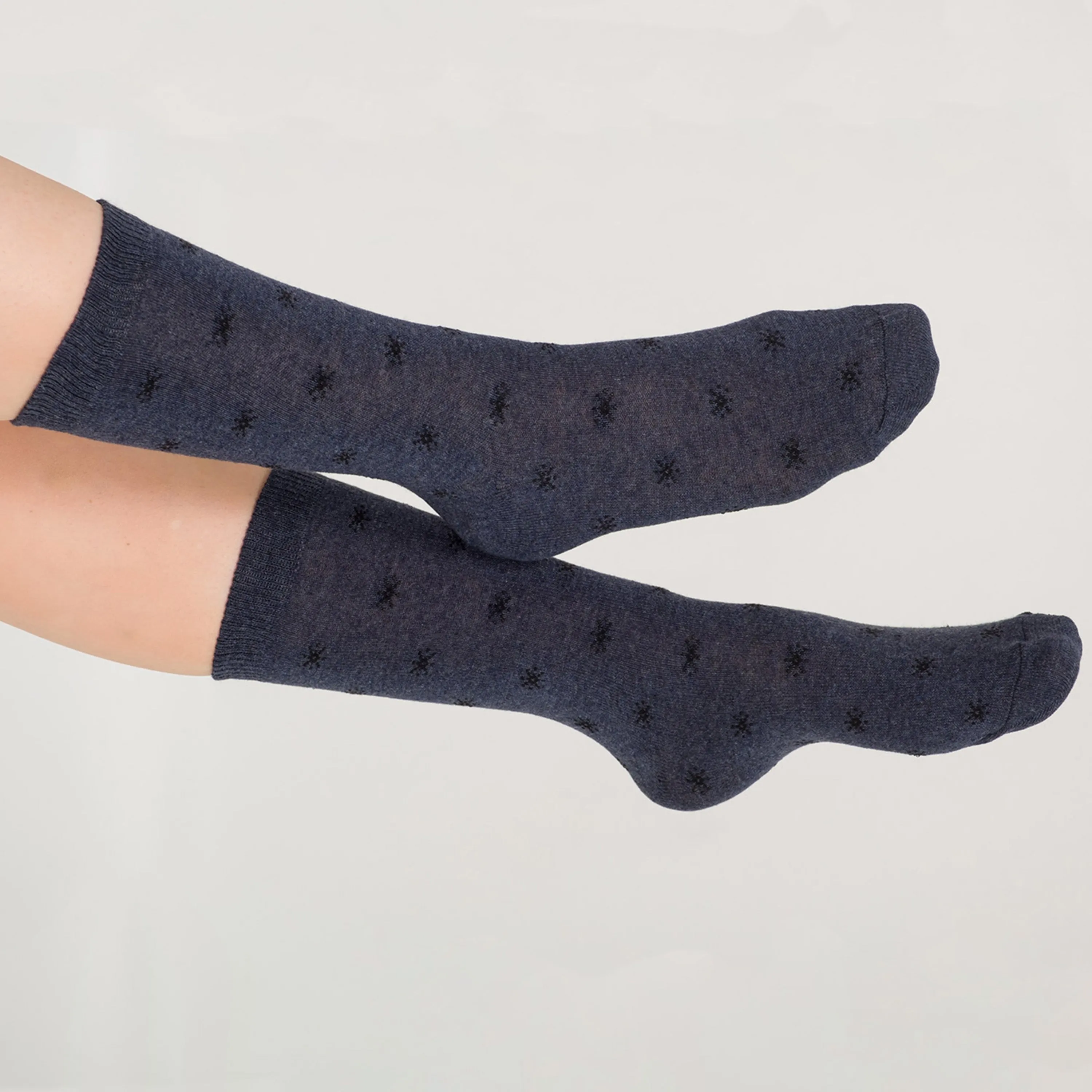 Snow Patterned Cotton Socks