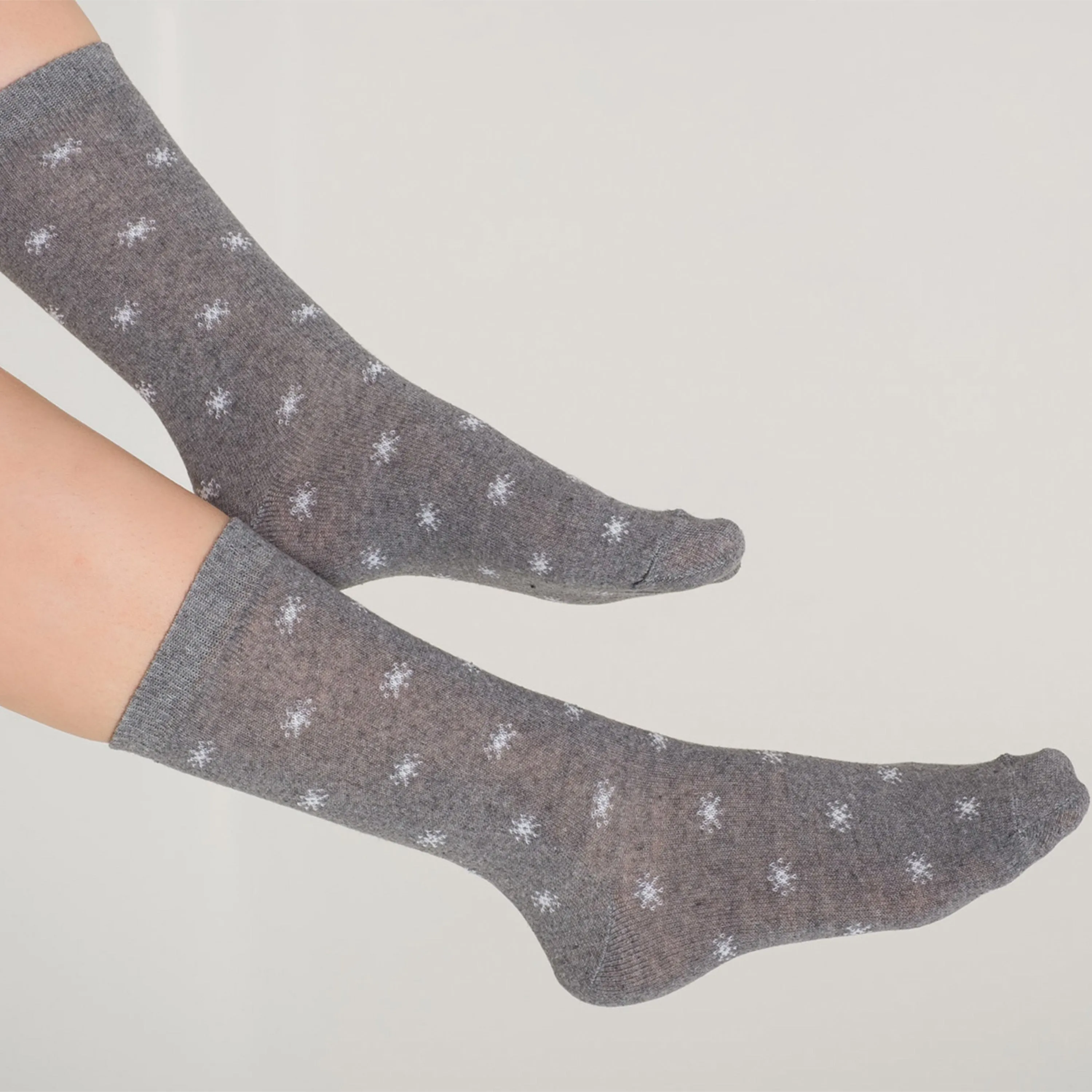 Snow Patterned Cotton Socks