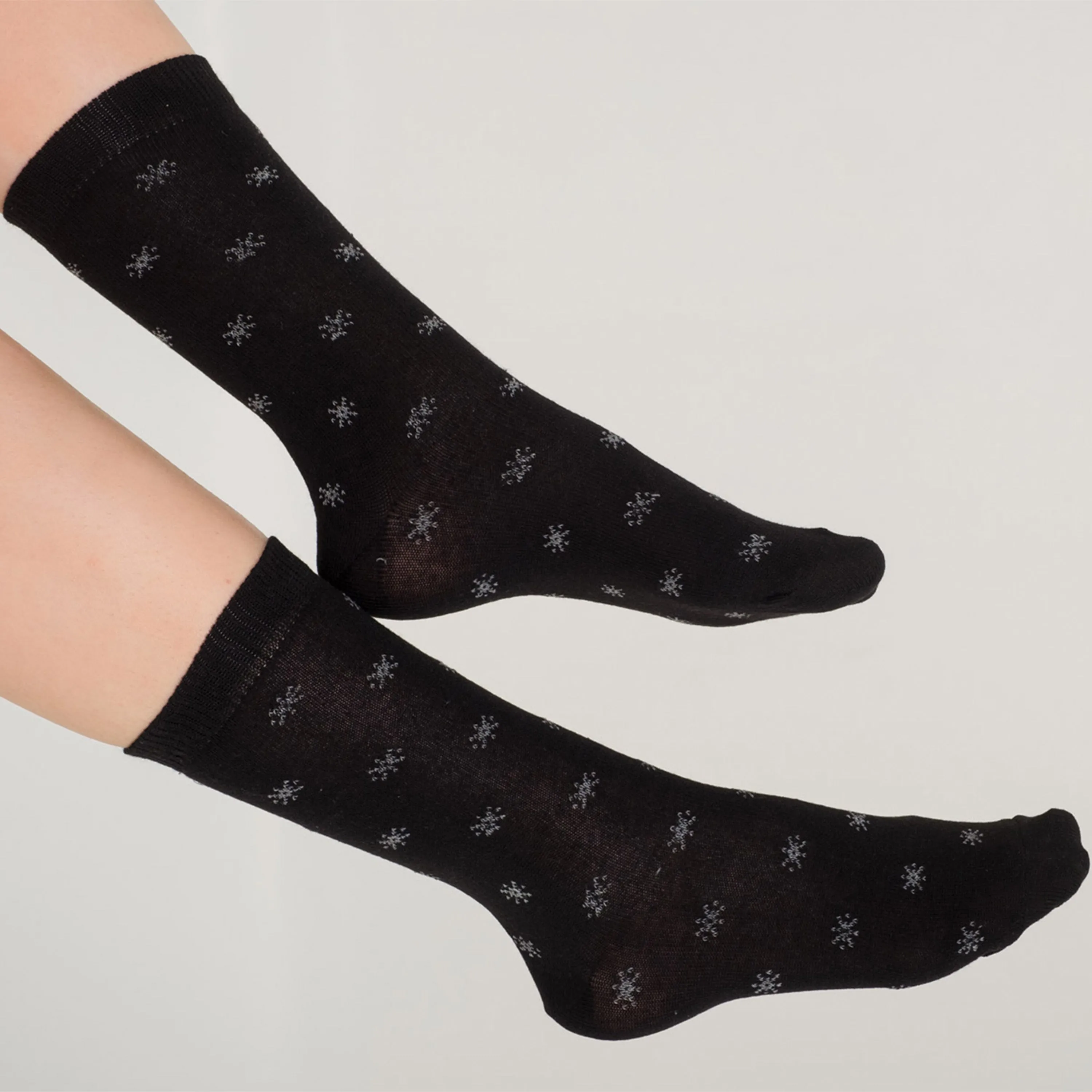 Snow Patterned Cotton Socks