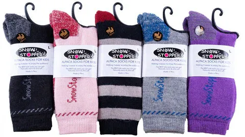 SnowStoppers - Kids Alpaca Wool Socks - Gray/Blue
