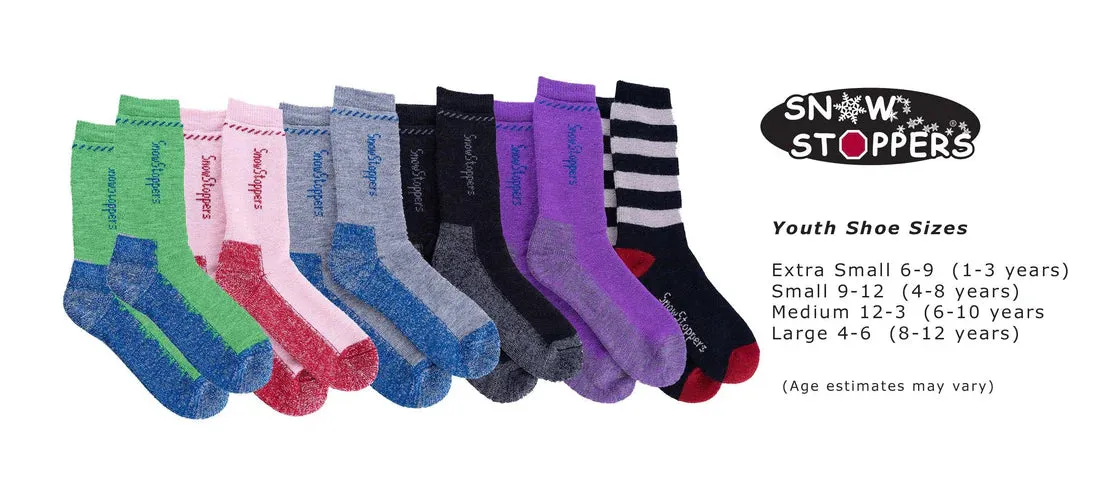 SnowStoppers - Kids Alpaca Wool Socks - Gray/Blue