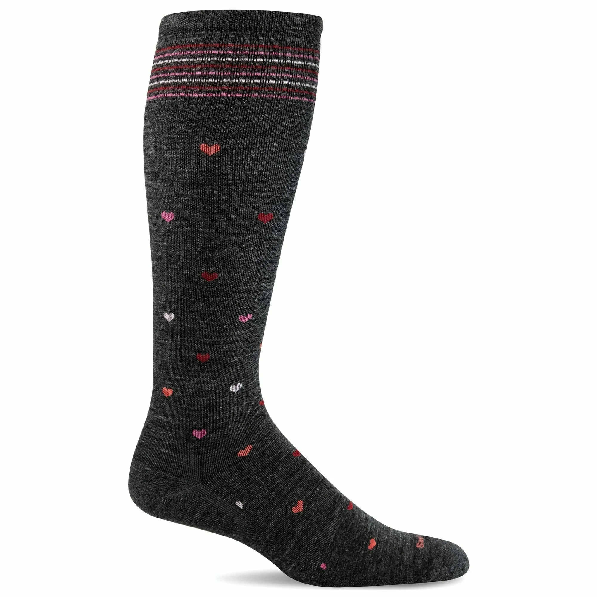 Sockwell Womens Full Heart Wide Calf Fit Moderate Compression Socks