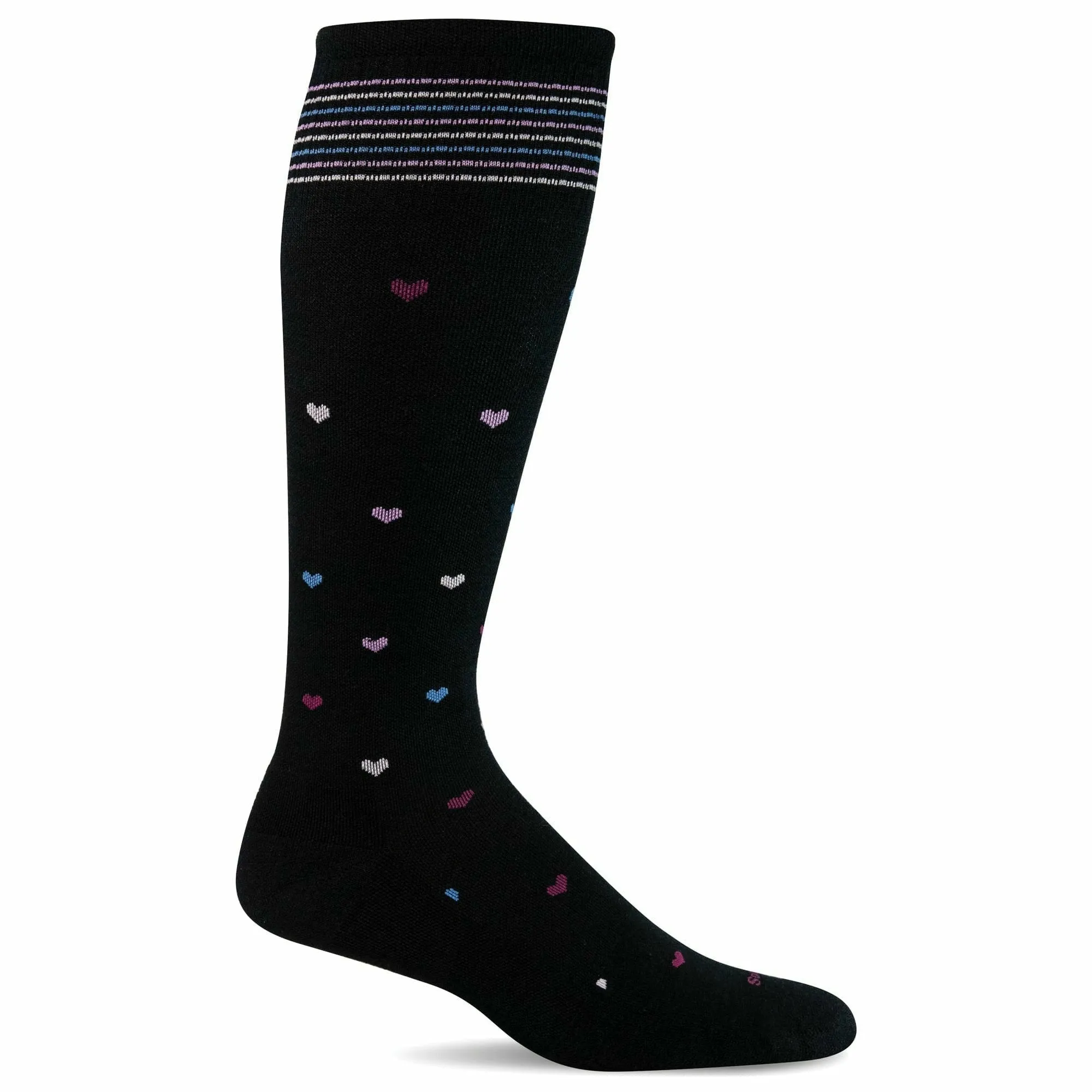 Sockwell Womens Full Heart Wide Calf Fit Moderate Compression Socks