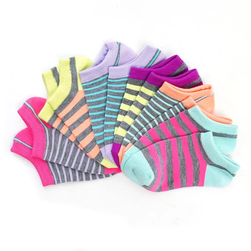 Sof Sole Kids/Youth Socks All Sports Lite No Show 6-pack (Boys and Girls Colors)