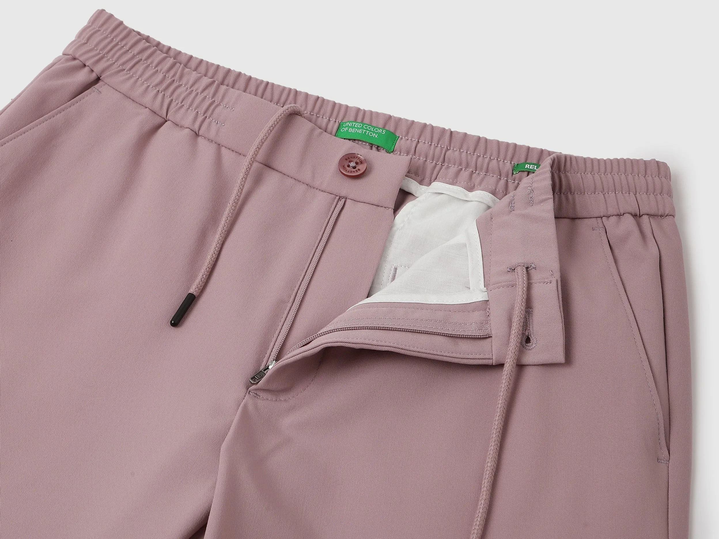 Solid Relaxed Fit Trousers