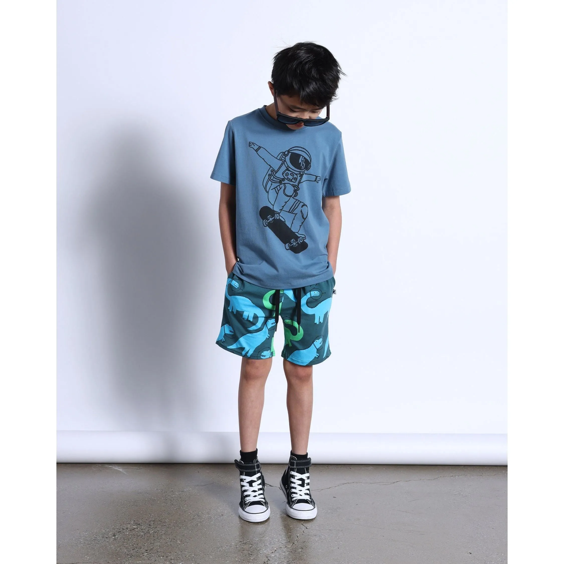Space Skater Tee- Steel