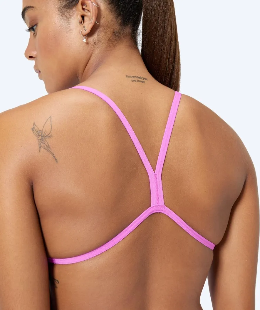 Speedo baddräkt för dam - Allover Digital V-Back - Mörkblå/ljusrosa