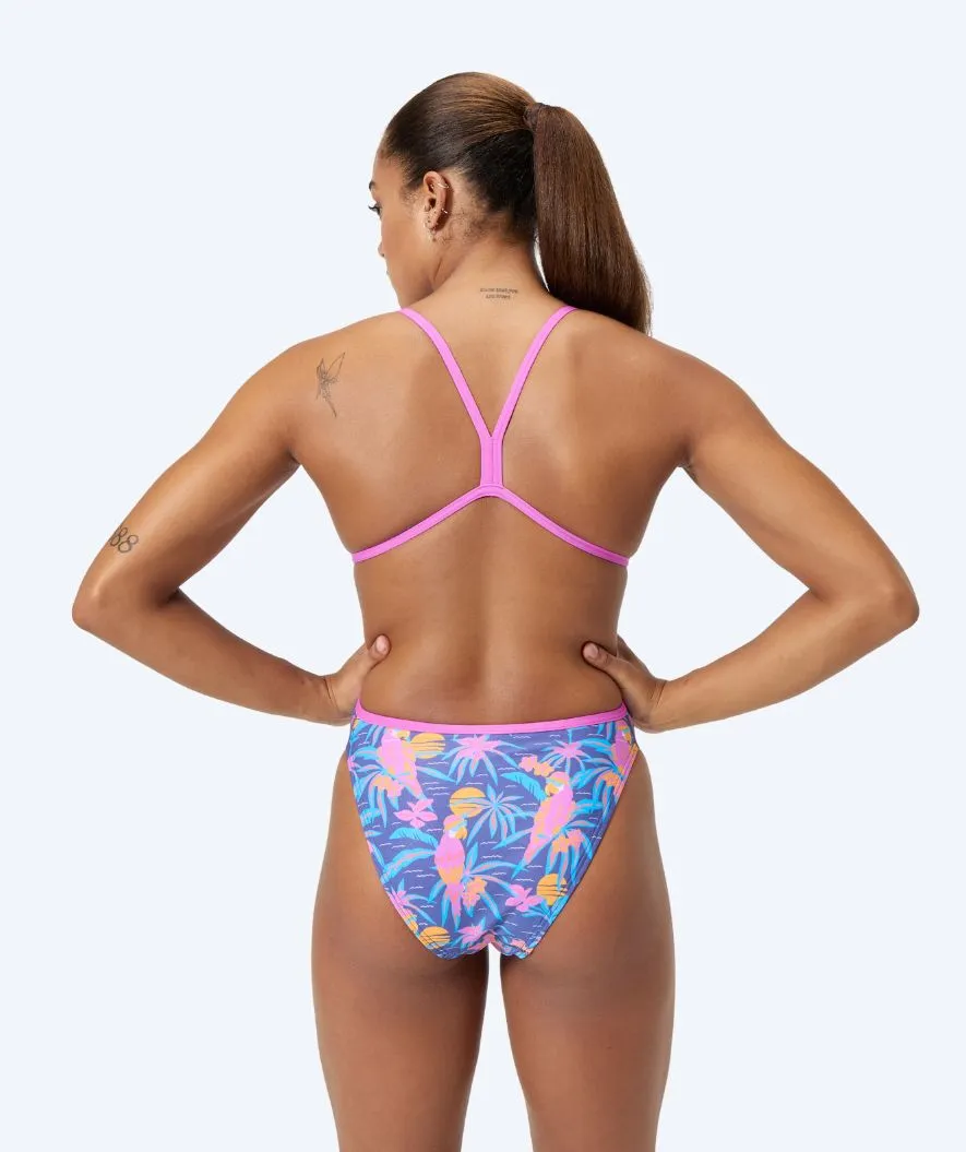 Speedo baddräkt för dam - Allover Digital V-Back - Mörkblå/ljusrosa