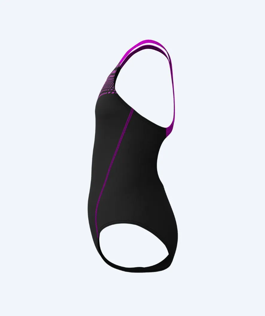 Speedo baddräkt för flickor - Medley Logo Medalist - Svart/rosa