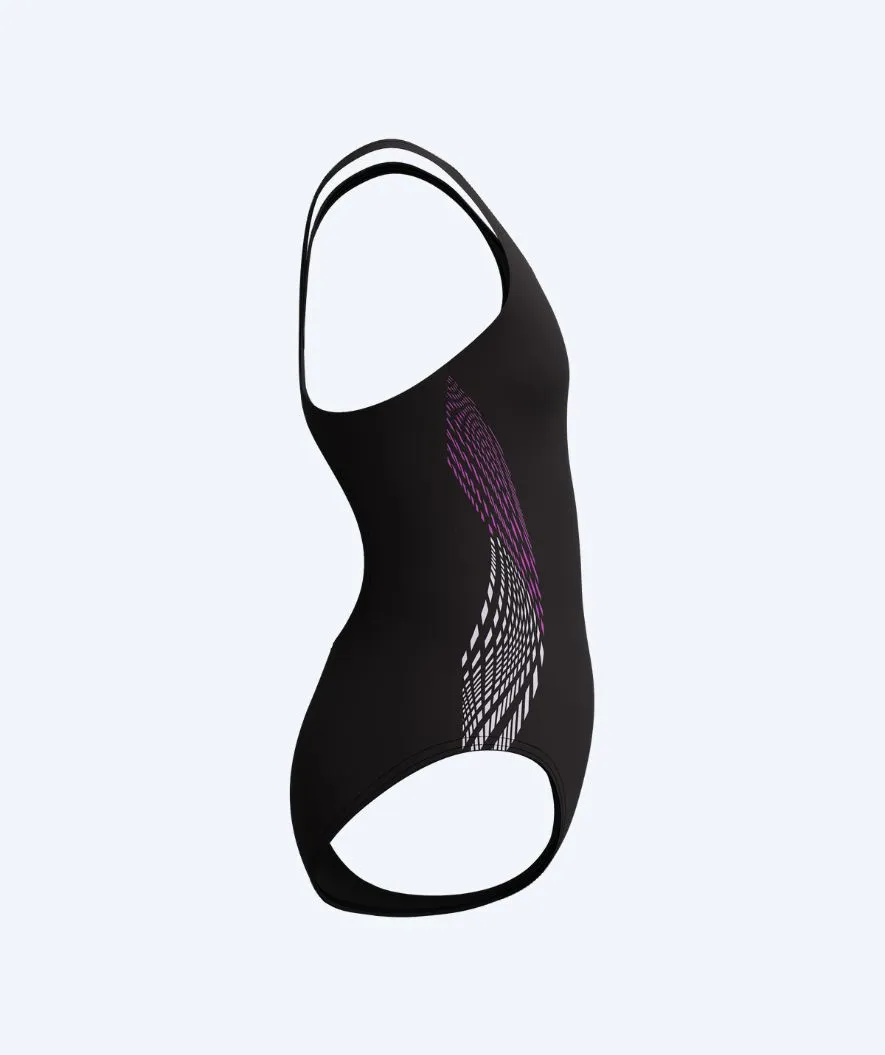 Speedo baddräkt för flickor - Placement Muscleback - Svart/rosa