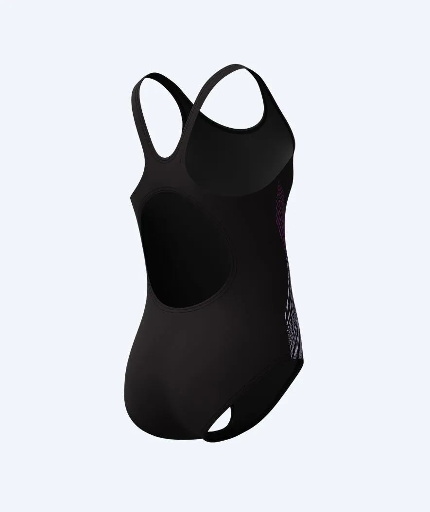 Speedo baddräkt för flickor - Placement Muscleback - Svart/rosa