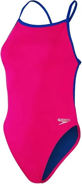 Speedo Solid V-Black Womens Swimsuit - Pink
