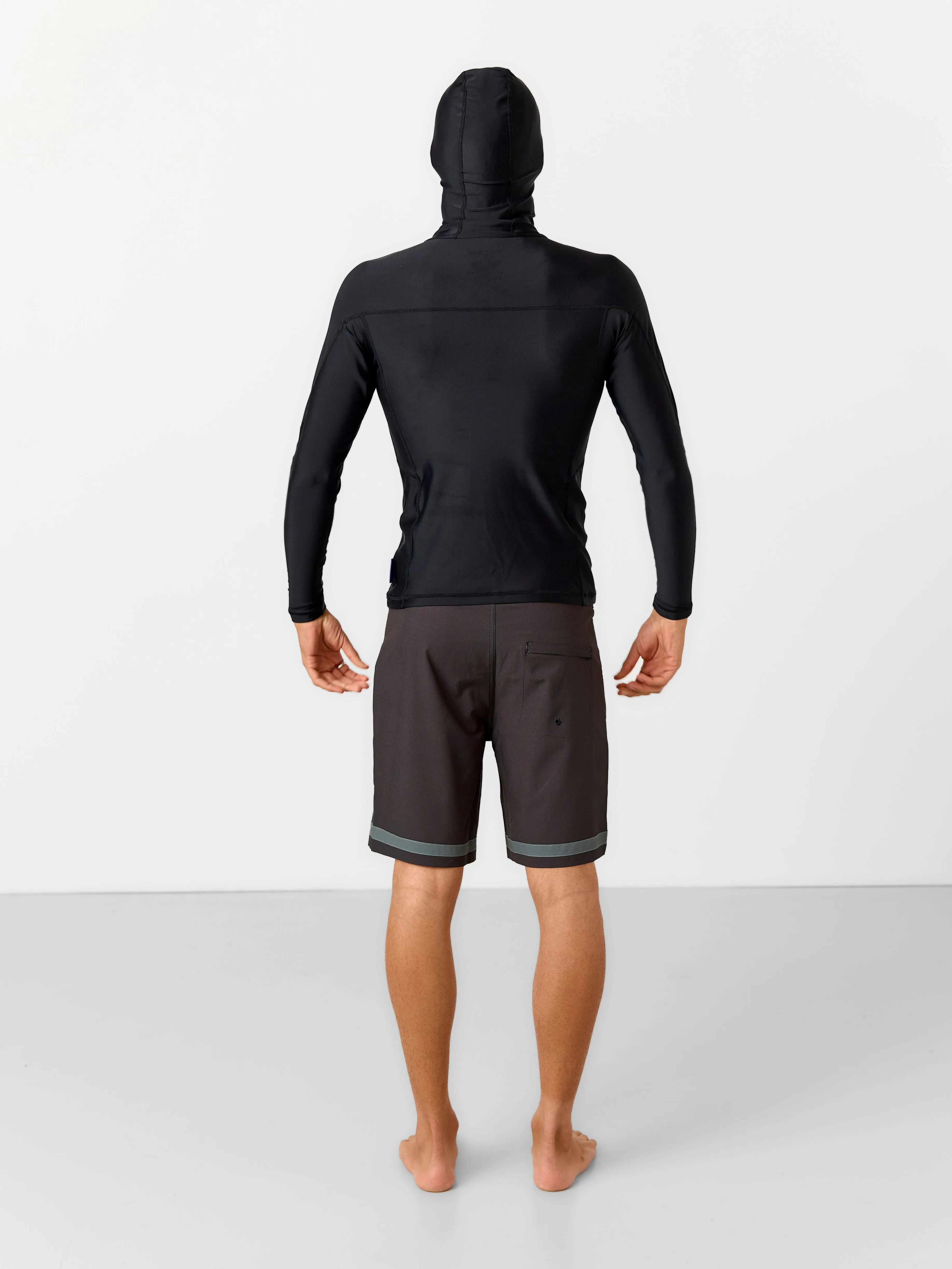 SPF50 Long Sleeve Hooded Rash Vest | Black