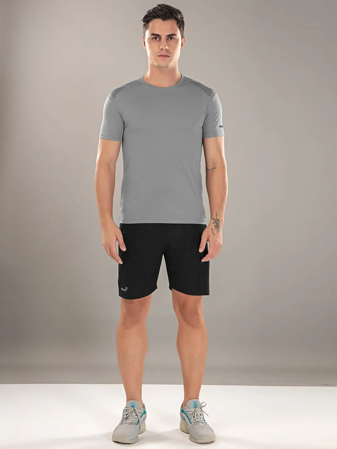 Sport Sun Active Round Neck Light Grey T Shirt