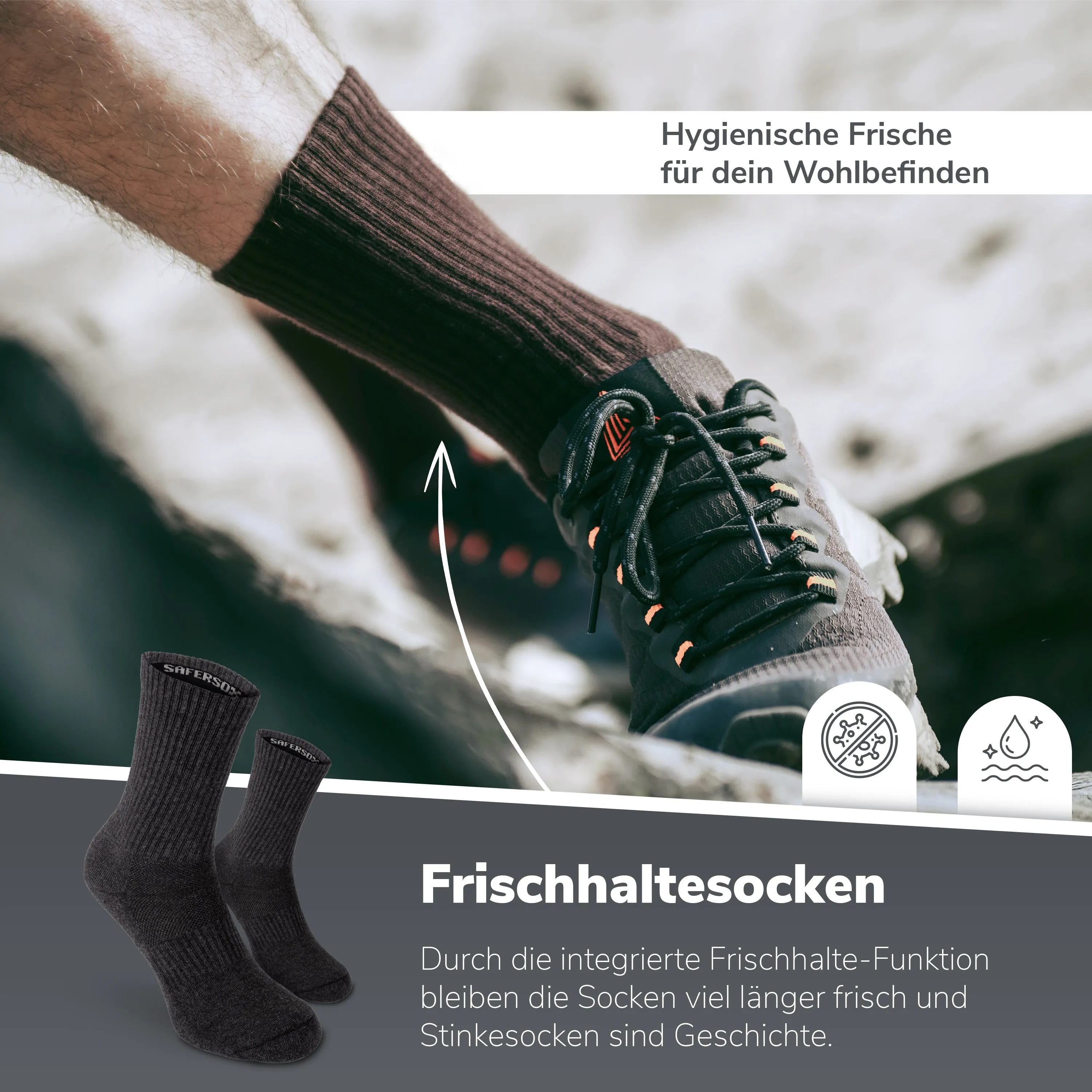 Sports Socks – Anthracite / 3 Pairs