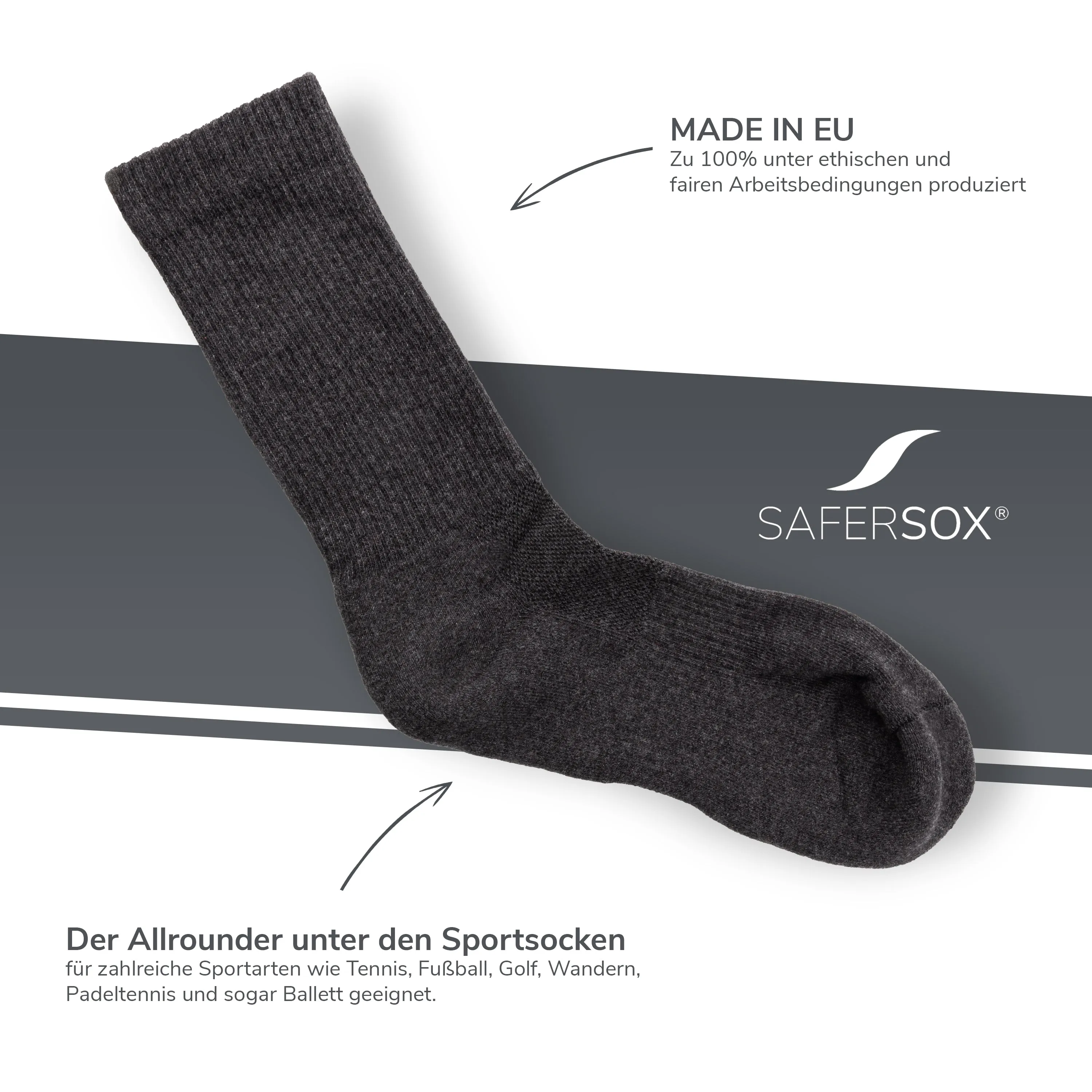 Sports Socks – Anthracite / 3 Pairs
