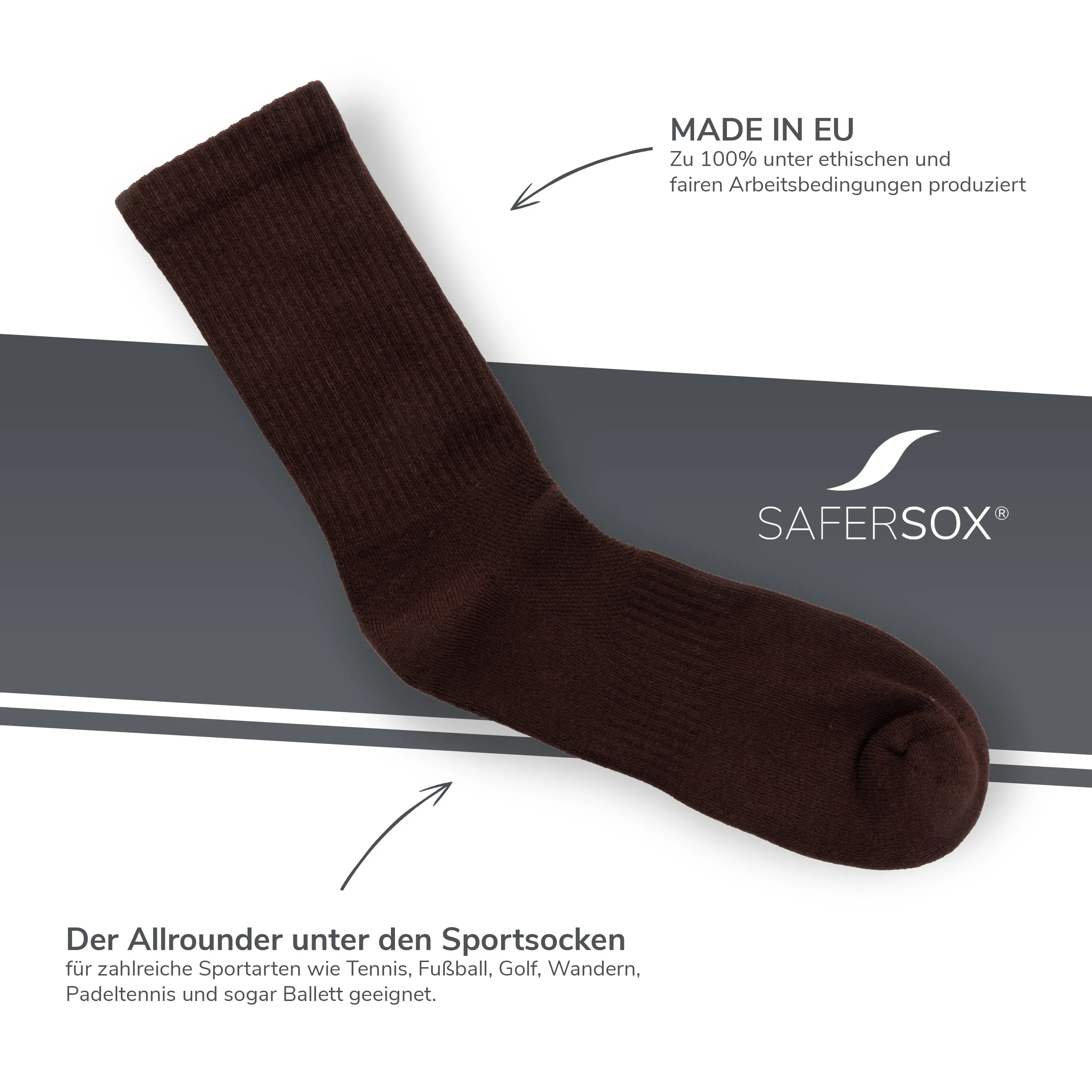 Sports Socks – Brown / 3 Pairs