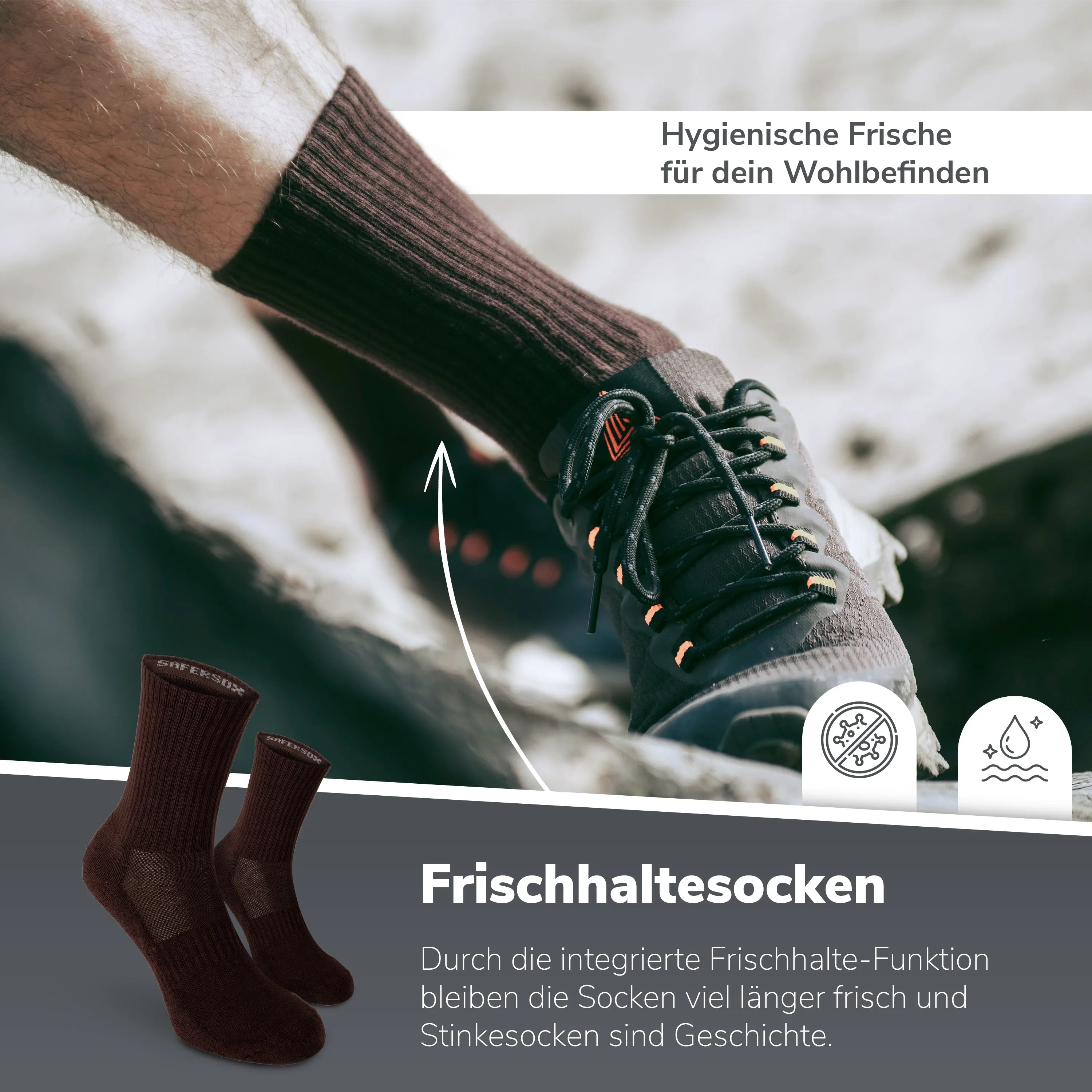 Sports Socks – Brown / 3 Pairs