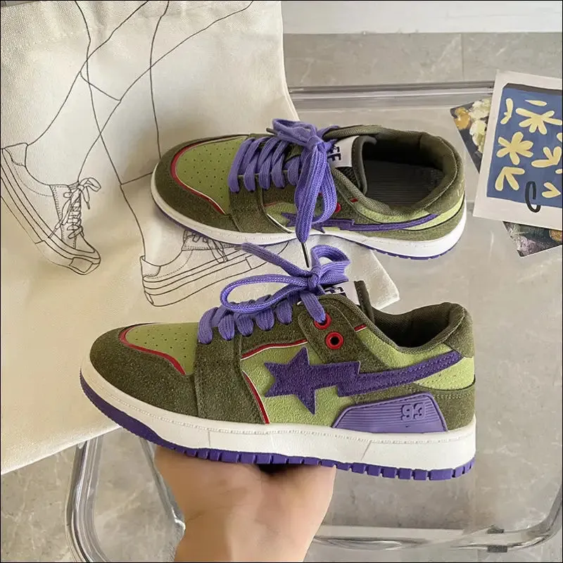 Starry Lace-Up Athletic Sneakers
