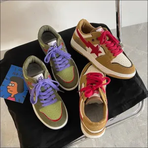 Starry Lace-Up Athletic Sneakers