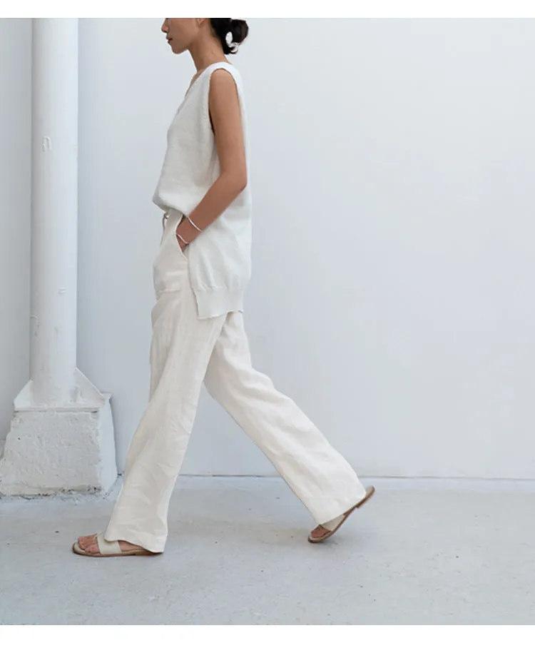 Straight Leg Casual Trousers