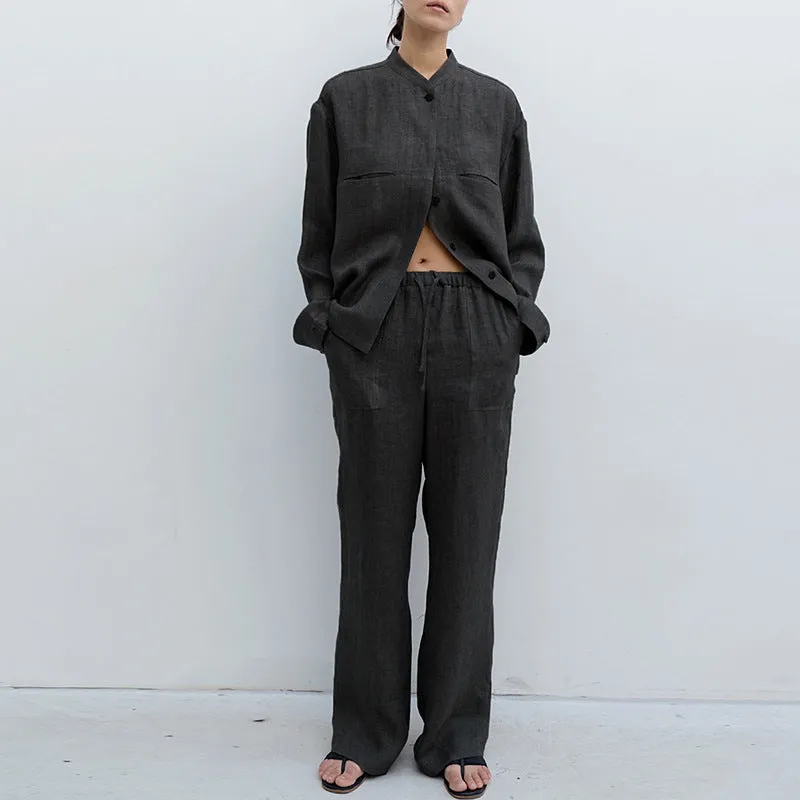 Straight Leg Casual Trousers