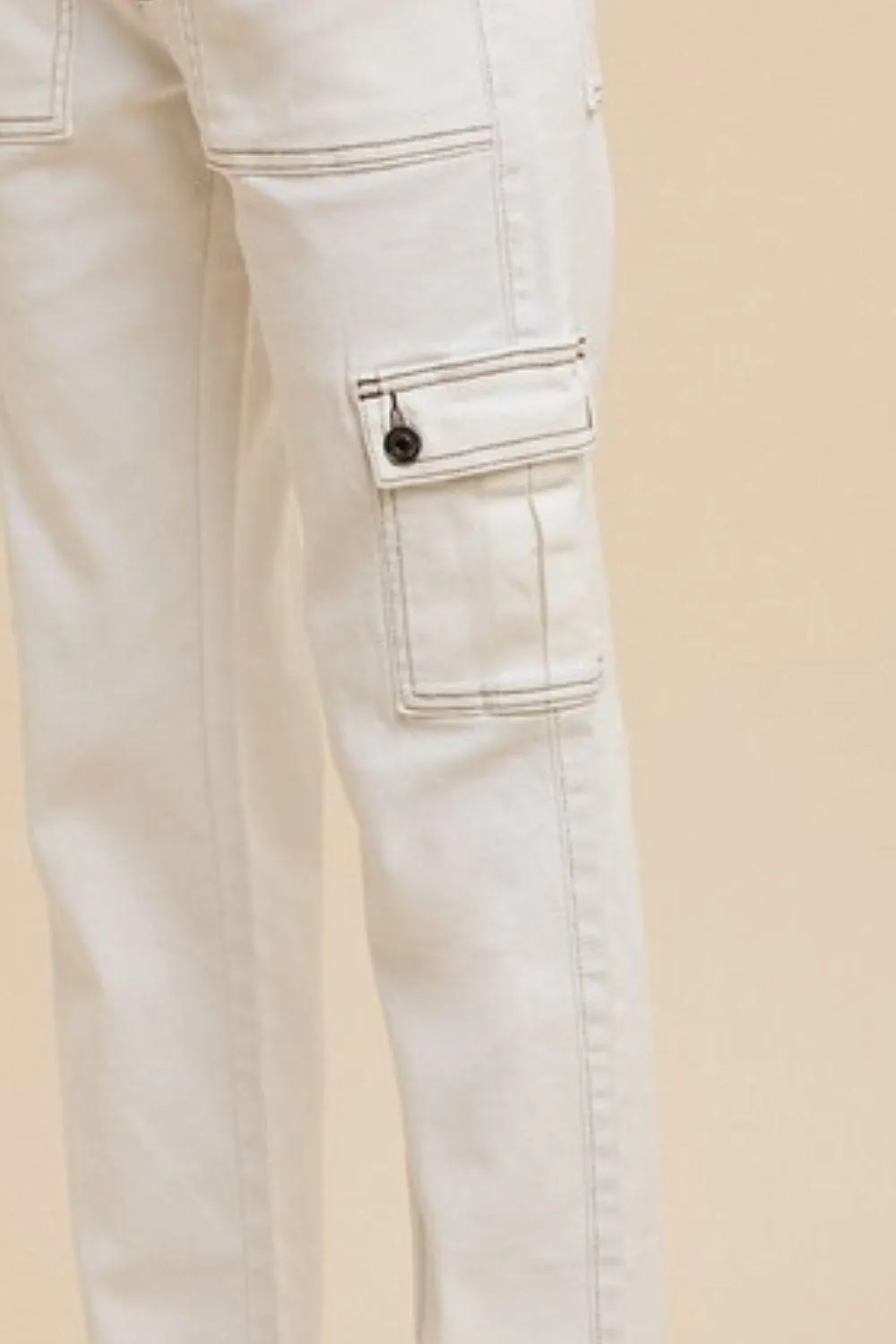 Straight Leg Jeans with Cargo Pockets