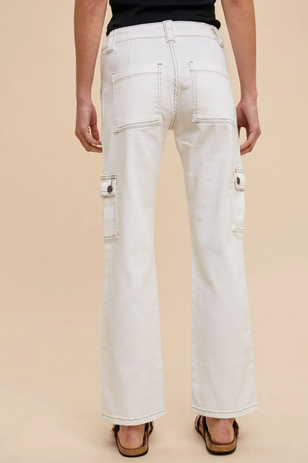 Straight Leg Jeans with Cargo Pockets