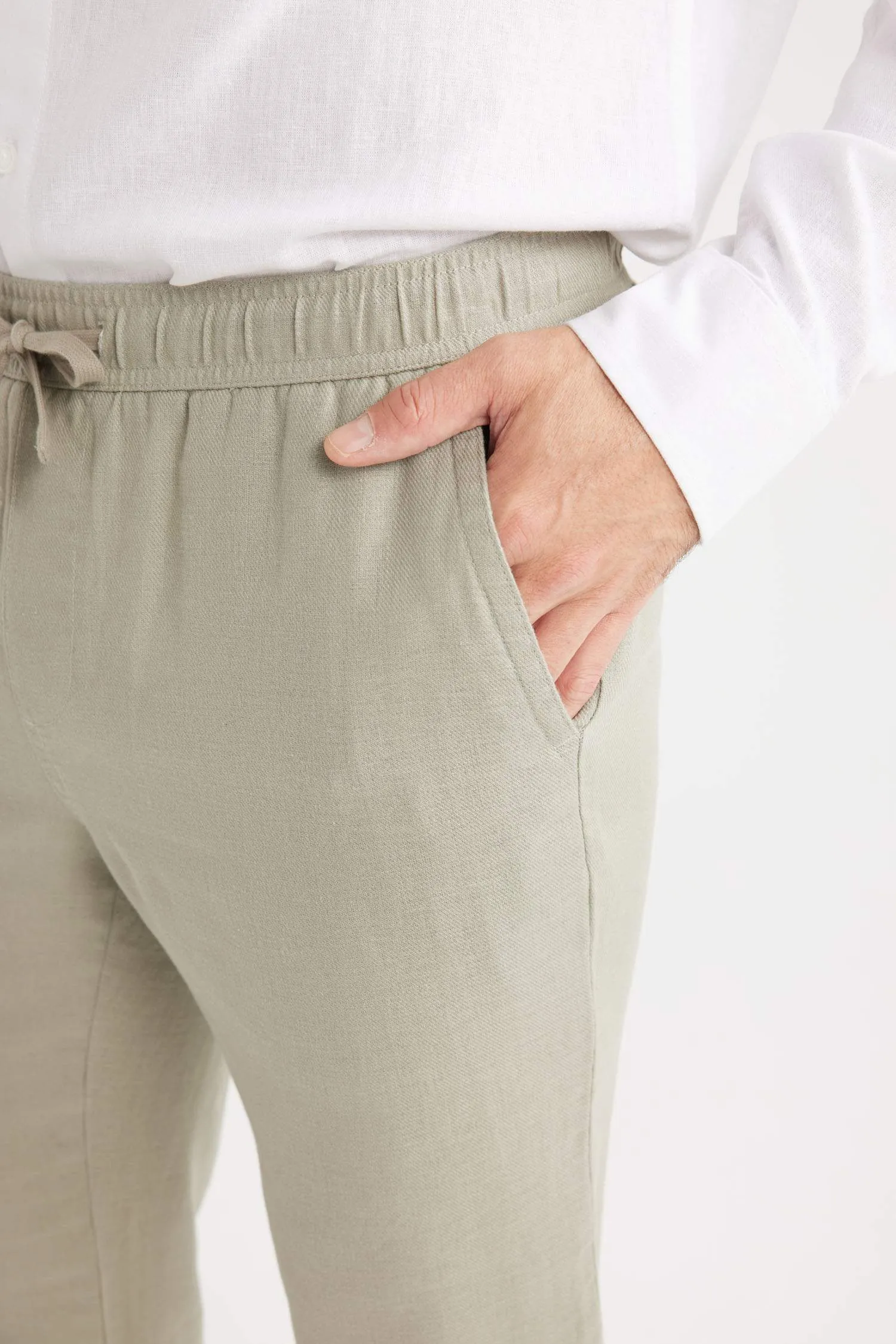 Straight Leg Linen Summer Joggers
