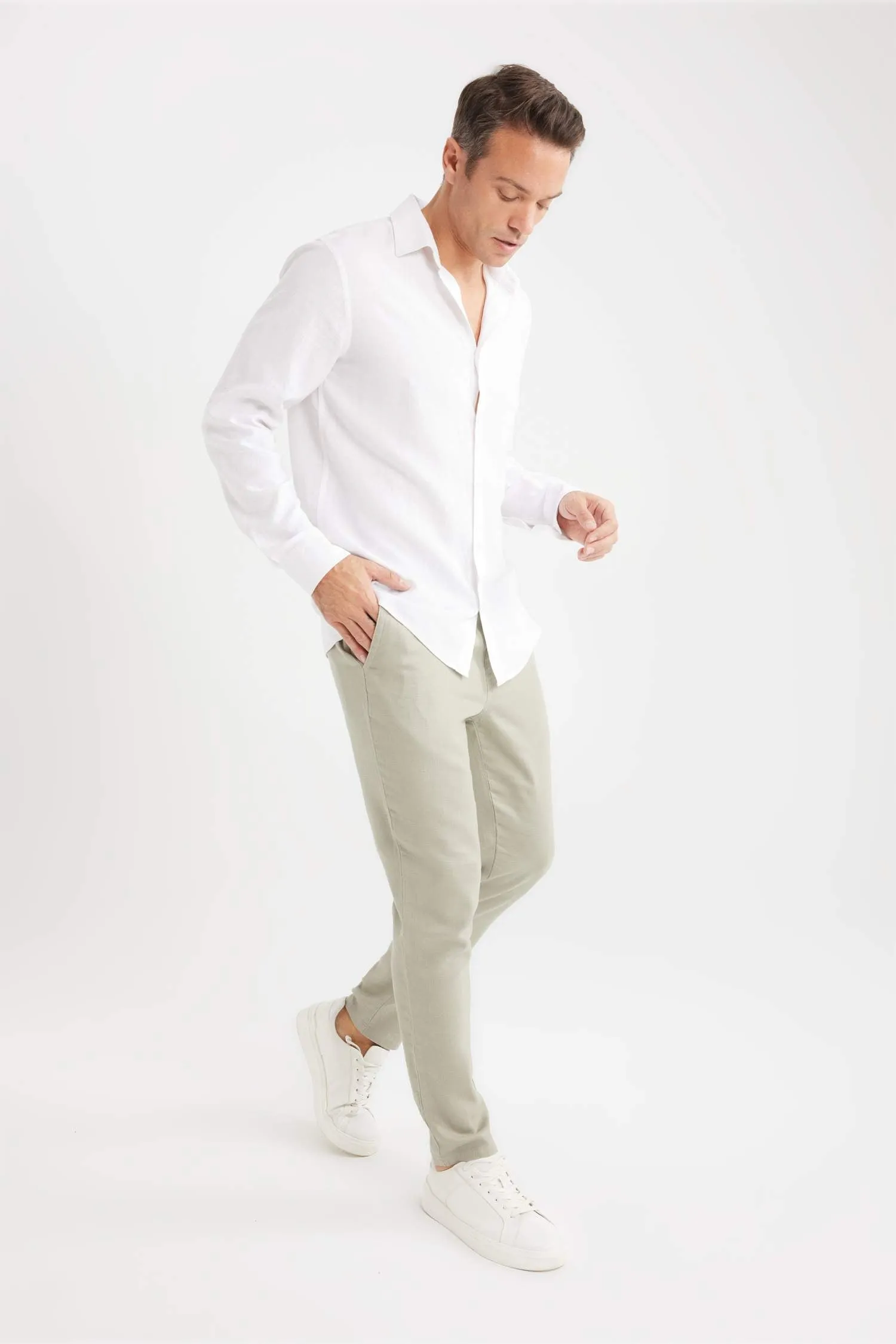 Straight Leg Linen Summer Joggers