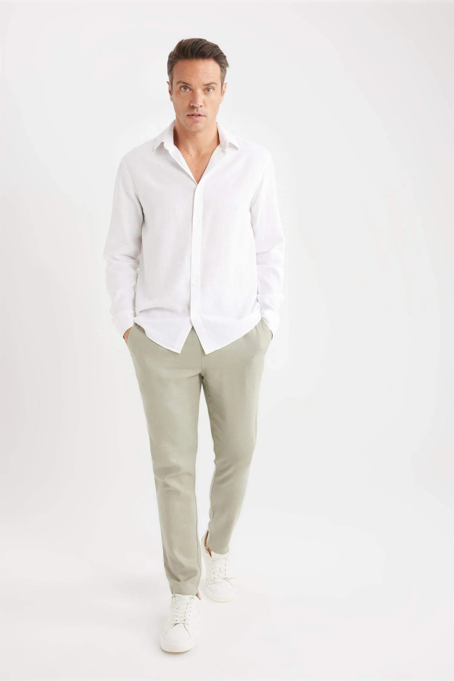 Straight Leg Linen Summer Joggers