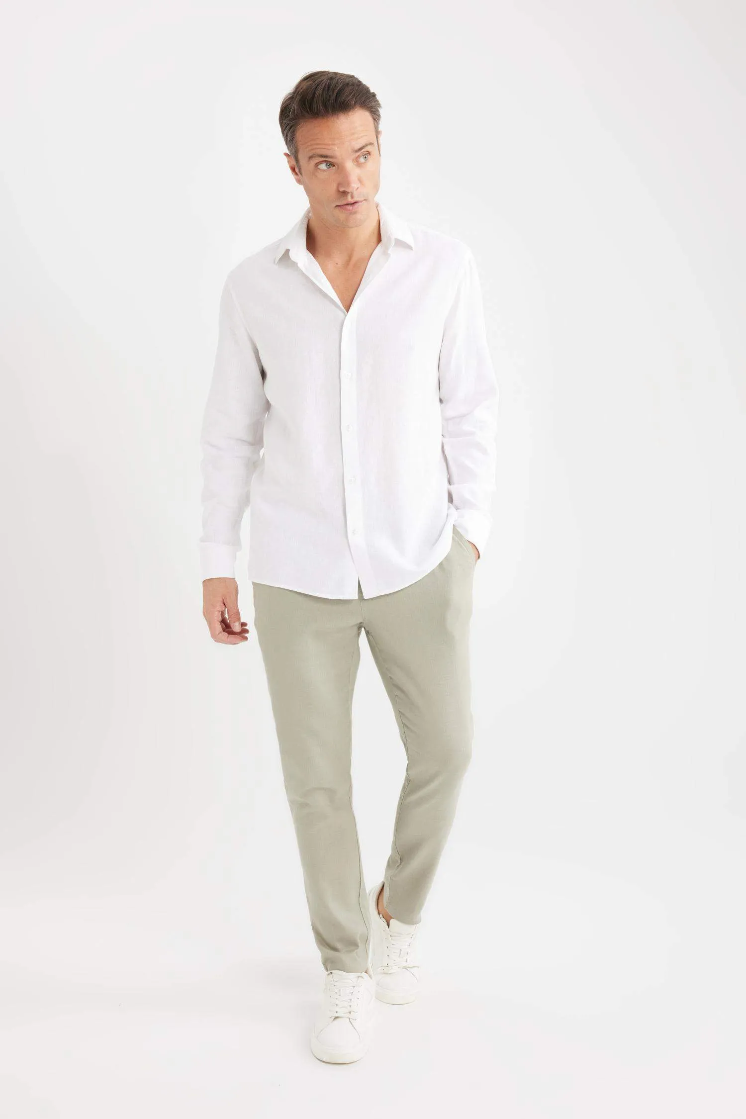 Straight Leg Linen Summer Joggers