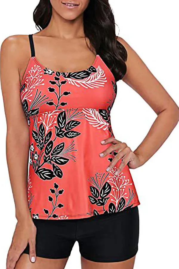 Stripe Printed Tankinis Swimwear
