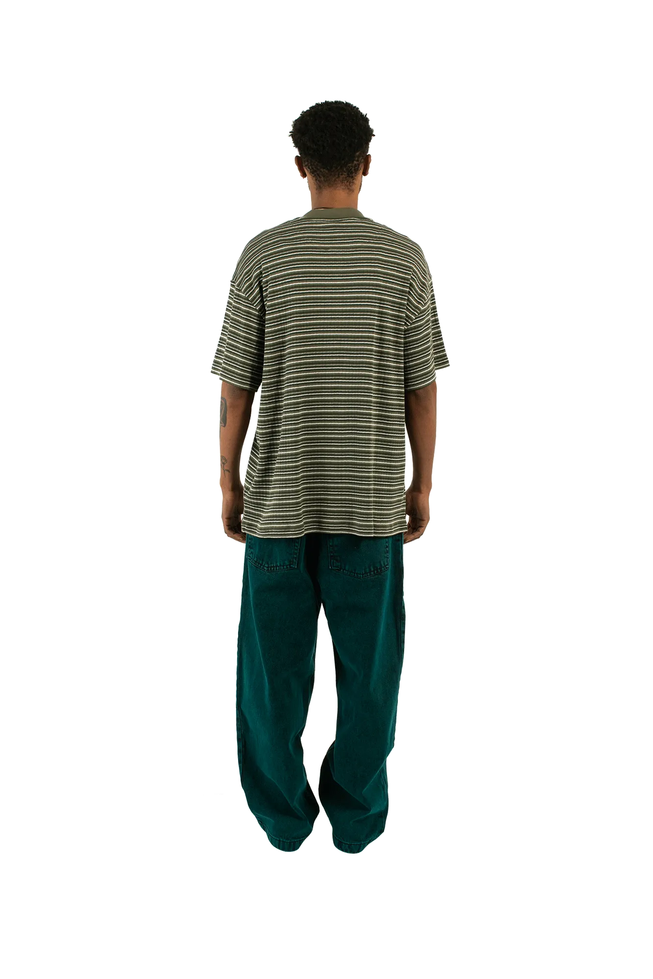 Stripe Rib Henley T-Shirt