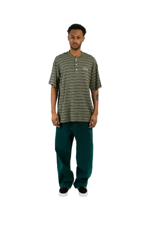 Stripe Rib Henley T-Shirt