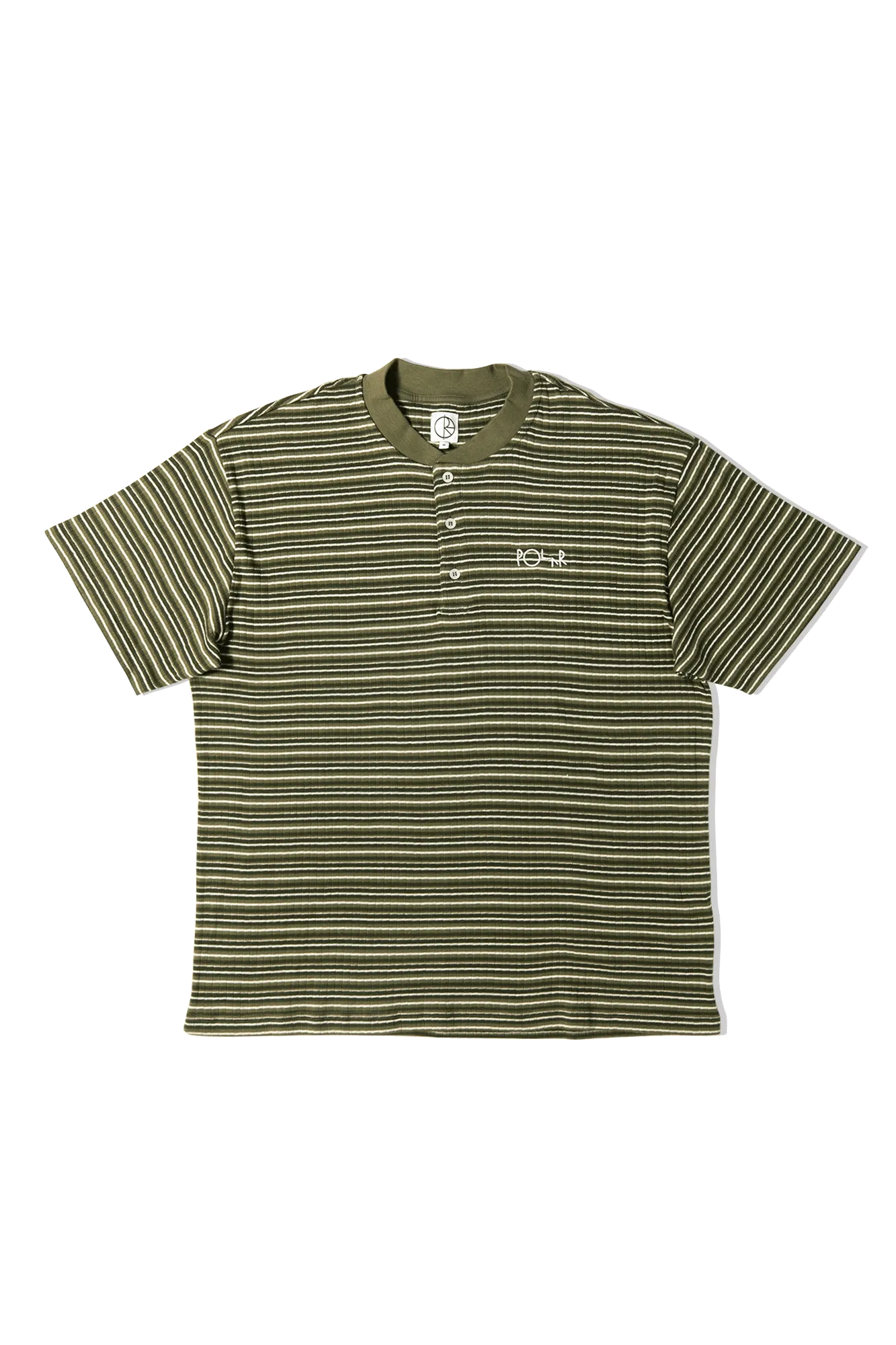 Stripe Rib Henley T-Shirt