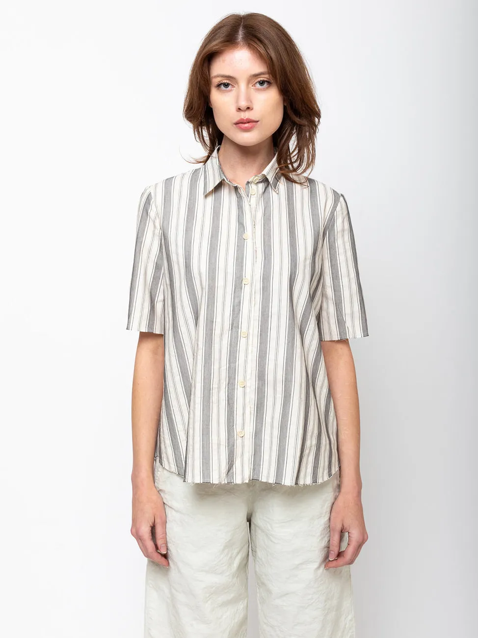 Stripe Short Sleeve Shirt - Black
