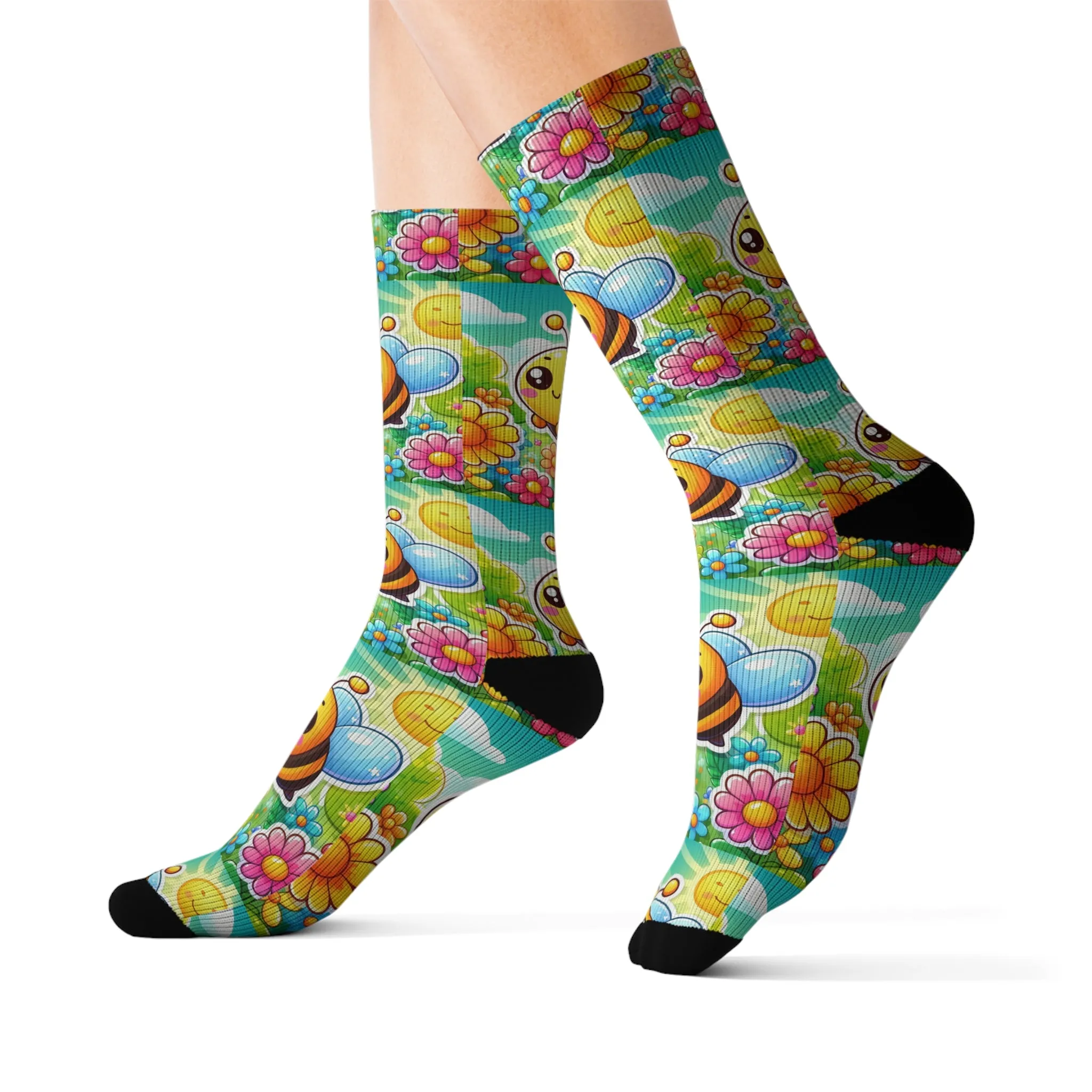 Sublimation Socks - Cute Honeybee Design