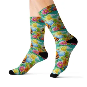 Sublimation Socks - Cute Honeybee Design