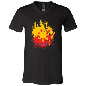 Sun and Stars Splashed Unisex Jersey V-Neck T-Shirt