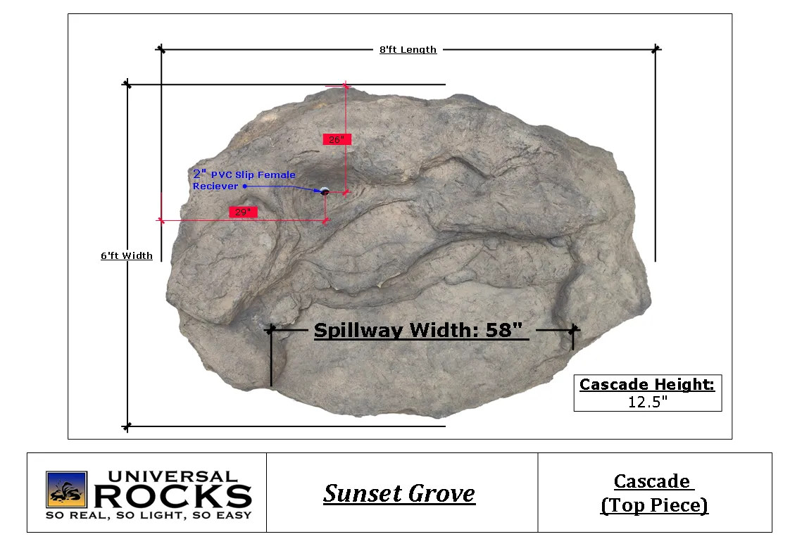 Sunset Grove - Complete Swimming Pool Waterfall Kit by Universal Rocks