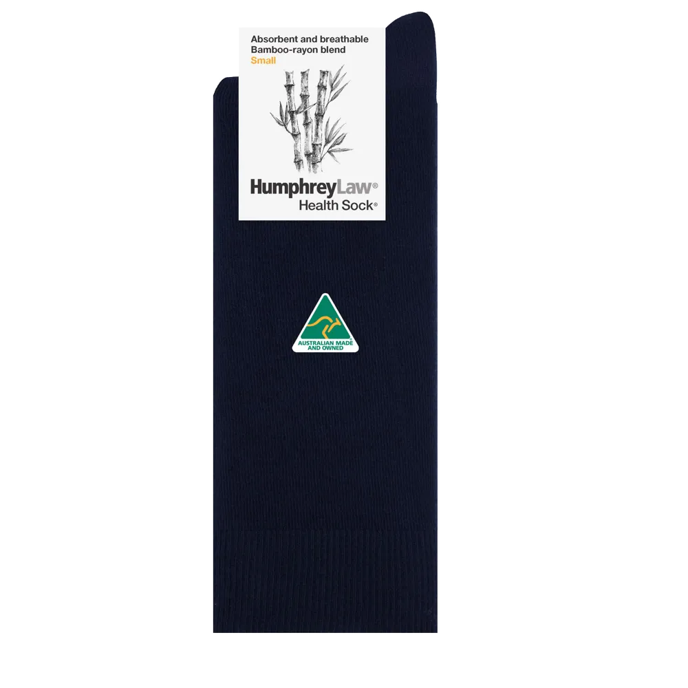 Sustainable Bamboo-Rayon Crew Socks - Black - Humphrey Law Health Sock