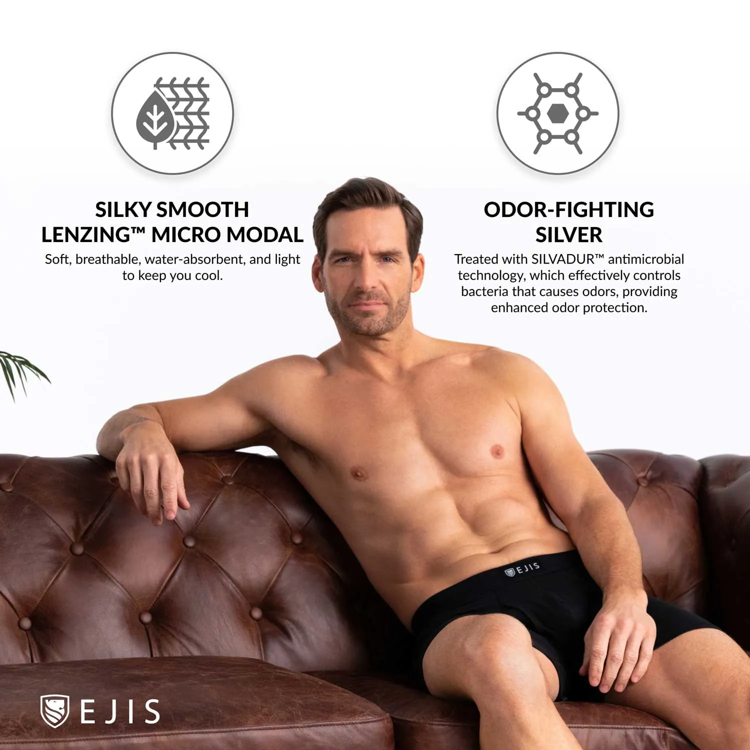 Sweat Proof Men's Boxer Briefs with Fly