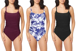 Swimwear Ladies Beach & Board Scoop Neck One-Piece Figure Flattering Swimsuits