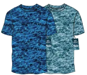 Swimwear Men's Surf & Board Shirt Flag, Side Stripe-Water Print, Performance, UPF 50 
